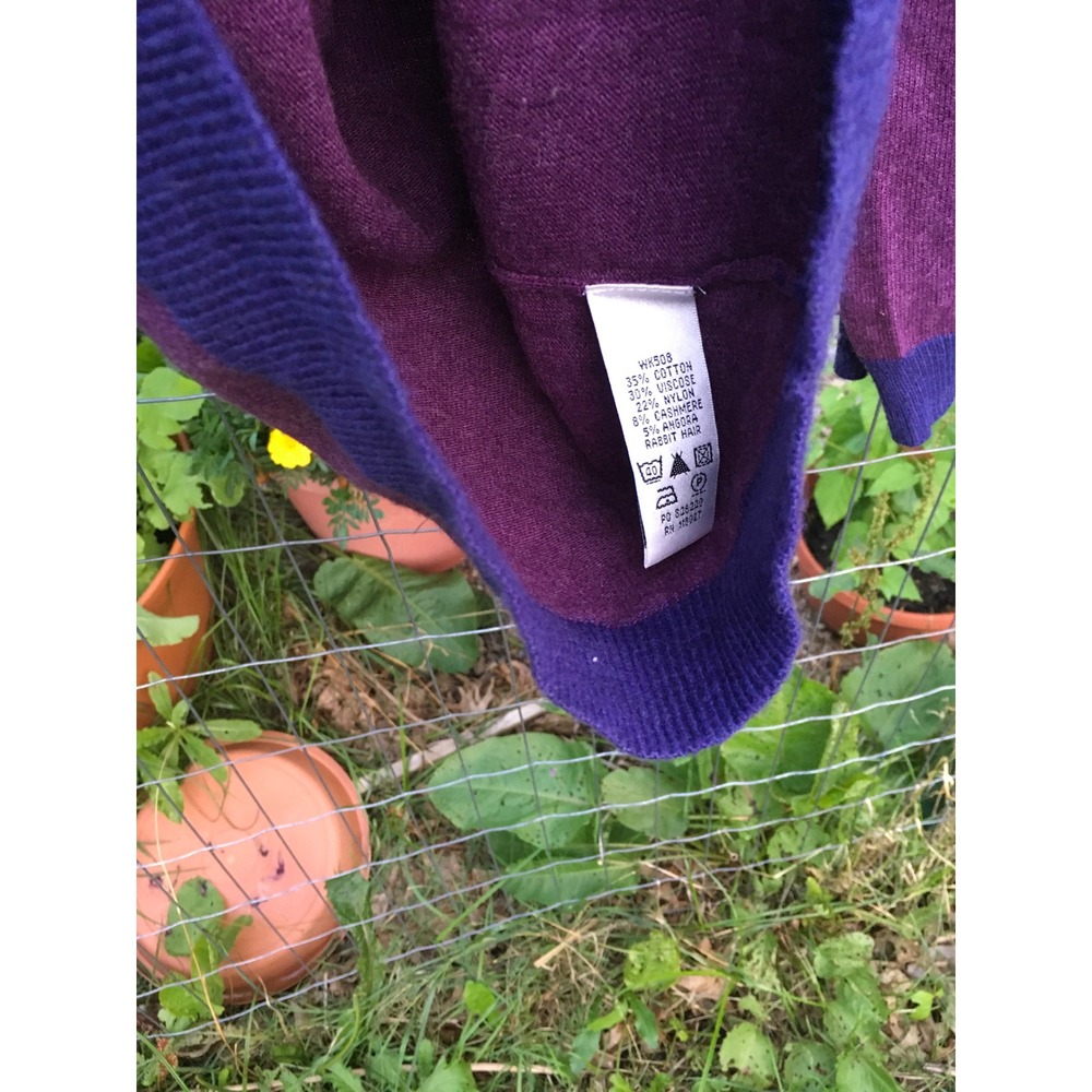 Boden Kids Purple Colorblock Cashmere Angora Blend Henley Sweater Size 12 - Picture 5 of 5